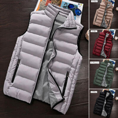 

Winter Warm Mens Down Cotton Padded Sleeveless Jacket Vest Waistcoat Parka -3XL