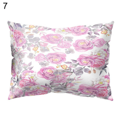 

Multicoloured Flower Printed Throw Pillow Case Cushion Cover Sofa Home Bed Decor