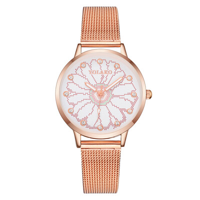 

Creative Women Watches Romantic Design Dial Ladies Quartz Wristwatch Fashion Rose Gold Strap Clock Gift Relojes Para Mujer