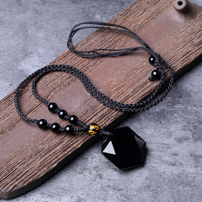 

Obsidian Pendant Starry Crystal Pendant Jewelry