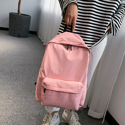 

Harajuku simple waterproof canvas backpack small fresh female Korean version of the college wind bag student ins super fire backpack