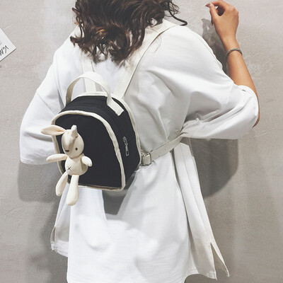

Mini canvas small backpack bag female 2019 new ins net red cute shoulder bag cartoon childrens student bag