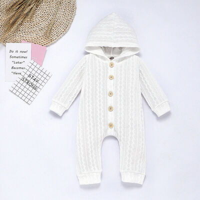 

Infant Baby Girl Boy Autumn Winter Clothes Knitted Hoodie Romper Jumpsuit Outfit