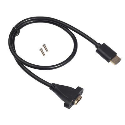 

Gold Plated V14 HDMI Extension Cable Male to Female w Screw Panel Mount