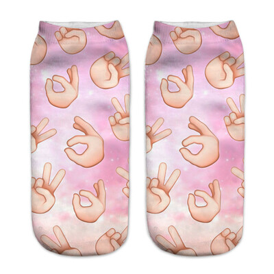 

1Pair Women Low Cut Ankle Socks Funny Unicorn 3D Printing Socks Cotton Hosiery Printed Socks
