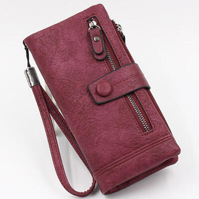 

2018 New Seven Color Women Wallet Fashion Long Zipper Hasp Clutch Wallets Ms Cow Leather Multi-card Bit Coin Purse
