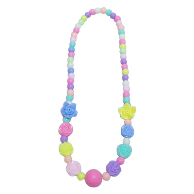 

Girl Rose Flower Bead Necklace Necklace Beautiful Girls Chunky Necklace Rose Flower Beads Bubble Gum Necklace Photo Prop Gift