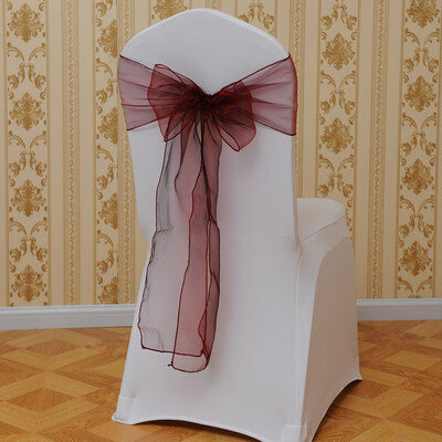 

Toponeto Flower Bow Chair Back Cover Net Sash Back Ties Elegant Party Decor Multi-color