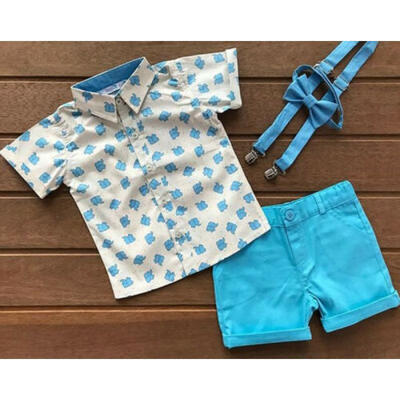 

Toddler Kids Baby Boy Gentleman Clothes Shirt Tops Shorts Pants Formal Outfit