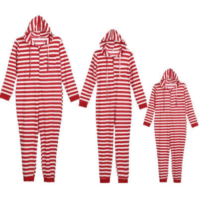 

Family Matching XMAS Pajamas Set Adult Kids Baby Hooded Nightwear Sleepwear