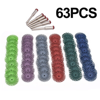 

60pcs Set Radial Bristle Brush Disc Flexible Abrasive Wheel Mixed Grit Polishing