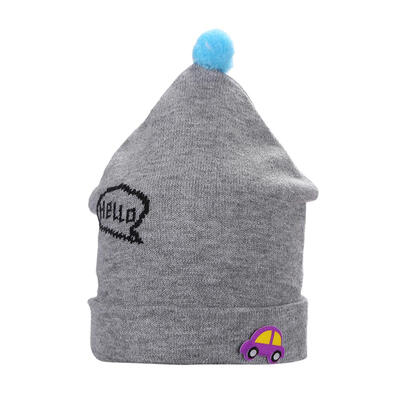 

Cute 0-1Y Baby Girls Boys Knitted Car Print Foldable Hats Kids Warm Hat