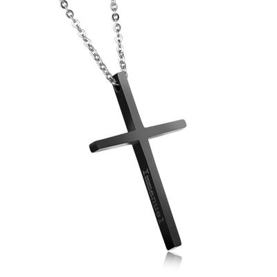

silver Rose gold black color Stainless Steel fashion religious cross design Necklace pendant women men jewelry