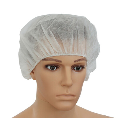 

〖Follure〗Nurse Bouffant Cap Hairnets White Box of 100 Pcs Non-woven Round Hat Dust Cap