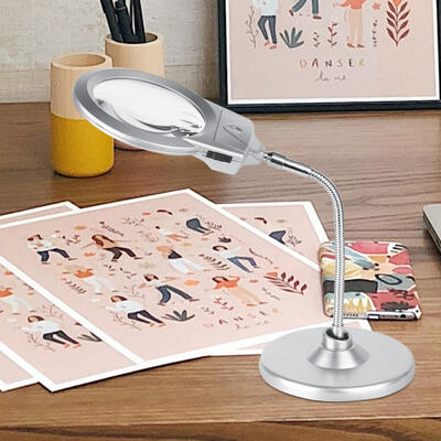

Greensen Magnifier Magnifying Crafts Flexible Pipe Desk Lamp With 2 LED Lights