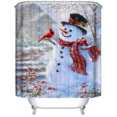 

Siaonvr Custom Merry Christmas Fabric Waterproof Bathroom Shower Curtain 66 x 72