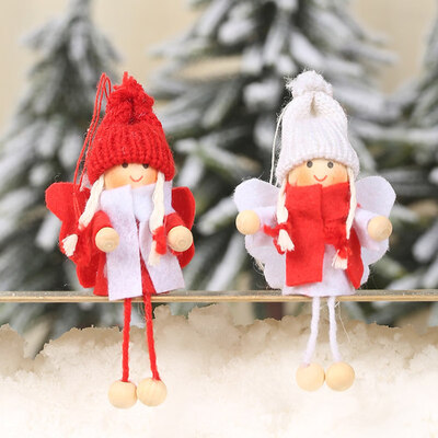

2Pcs Angel Plush Doll Christmas Tree Decoration Home Closet Hanging Ornament