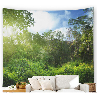 

Gobestart Misty Forest Tapestry Wall Hanging Nature Landscape Tapestry Sunshine Through Tree Tapestries For Bedroom Living Room