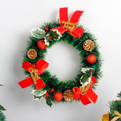 

Tailored DIY Merry Christmas Wreath 35cm Garland Window Door Decorations Bowknot Ornament