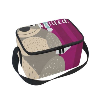 

ALAZA Lunch Box Insulated Lunch Bag Large Cooler Sloth Cute Animal Tote Bag