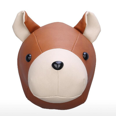 

Tooarts Bear Head Wall Hanging Cartoon Animal Head Wall Decor Room Decoration Microfiber Leather Material Childlike Ornament Cult