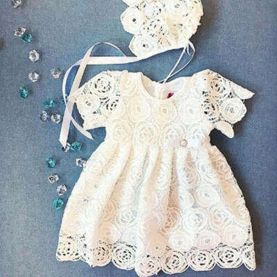 

Floral Newborn Baby Girls Lace Tutu Dress Party Wedding Princess Dresses 0-24M U