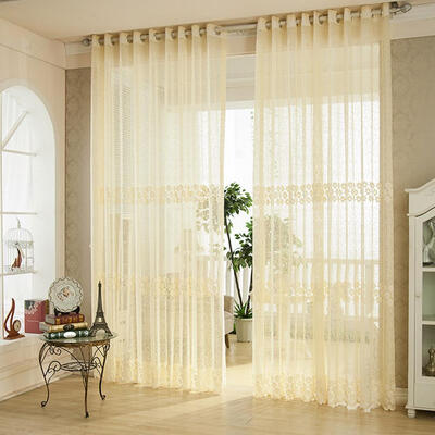 

Window Tulle Drop Curtain Modern Floral Living Bedroom Sheer Panel Curtains