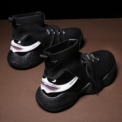 

Mens shoes in the summer Korean trend&leisure high collar autumn socks with canvas hip-hop