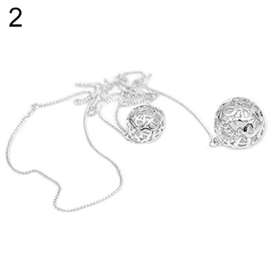 

Women Crystal Lucky Double Hollow Balls Pendants Sweater Long Chain Necklace