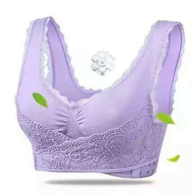 

Sexy Front Cross Side Buckle Wireless Lace Bra Breathable for Women Sport Yoga