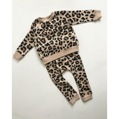 

Toddler Baby Boy Girl Leopard Clothes T-shirt TopPants Outfit Set Tracksuits