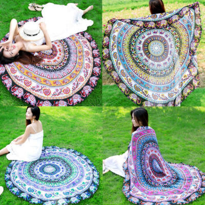 

New Round Mandala Hippie Boho Tapestry Beach Picnic Throw Towel Mat Blanket