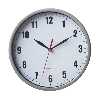 

SAC SMARTEN ARTS Simple&quiet 8" silver wall electronic wall clock 2 x AA batteries excluding 8772