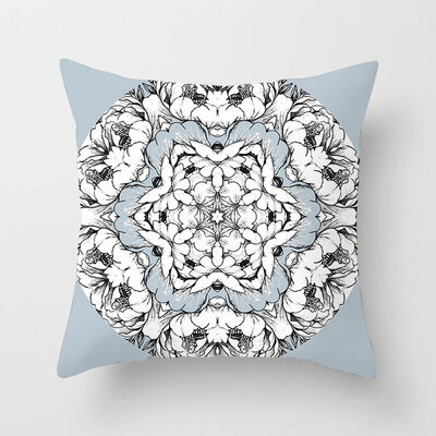 

Blue And White Printed Peach Skin Sofa Decorative Pillowcase