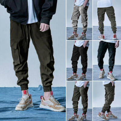 

US Men Sports Gym Pants Slim Fit Running Joggers Casual Long Trousers Sweatpants