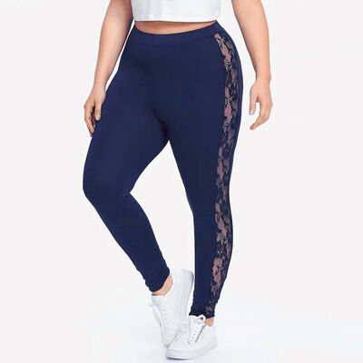 

Women Plus Size  XL 2X 3X Lace Hallow Out Soft Comfort Skinny Leggings Pants