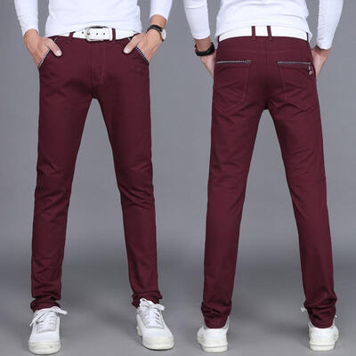 

New Mens Kushiro City Slim Fit Twill Chino Straight Leg Trousers Cotton Pants