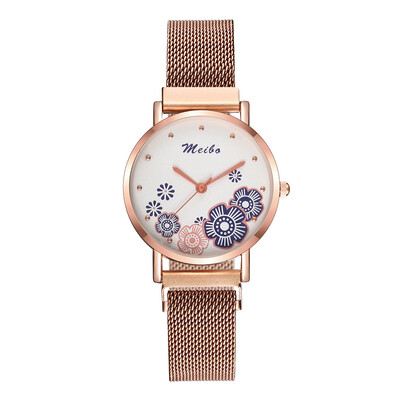 

Unique Style Women Watches Flower Dial Ladies Fashion Quartz Wristwatch Magnet Buckle Strap Clock Casual Dress Reloj Mujer 5