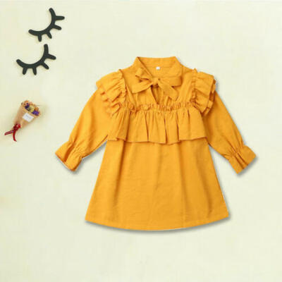 

UK Toddler Kid Baby Girl Clothes Ruffle Dress Long Sleeve Princess Dresses Skirt