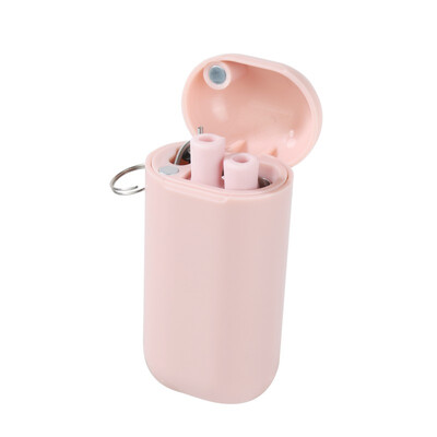 

Portable Collapsible Straws Reusable Cleaning Brush Drinking Straws Party Bent Office Travel Silicone Case Home Bar Accessories