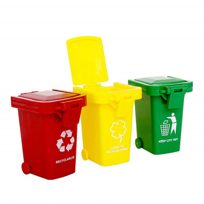 

Kids Push Toy Vehicles Garbage Truck\s Trash Cans 3PCS