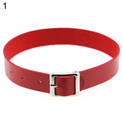 

Women Vintage Faux Leather Choker Short Necklace Buckle Collar Punk Jewelry
