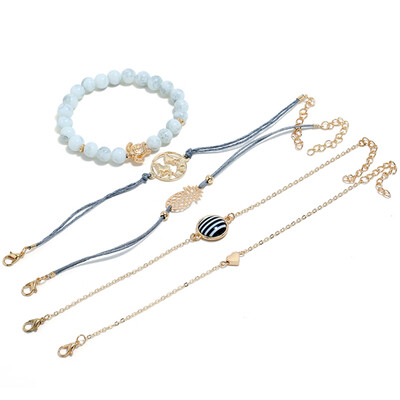

Love Pineapple Black Pearl Card Turtle Woven Bracelet