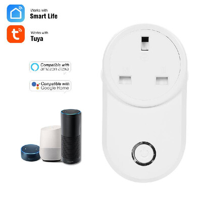 

Home Socket WIFI Smart Socket UK Plug Wireless Outlet Support Timing Function Phone APP Remote Control Voice Control Compatible wi