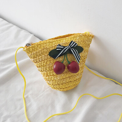 

Tailored Womens Fashion Cherry Decorative Bag Weave Childrens Bag Crossbody Bag