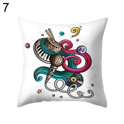 

Rock&Roll Guitar Music Pillow Case Cushion Cover Sofa Bed Car Office Decor