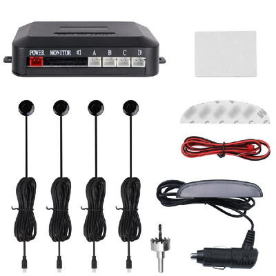 

Intelligent Parking Assistance System 4 Sensor Buzzer Car LED Display Reverse Backup Alert Indicator Monitor Kits