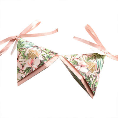 

creative wedding wedding supplies high-grade double of triangle candy box European pink candy box