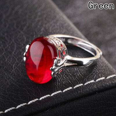

Excellent Colors Crystal Unique Ruby Silver Ring Sterling Adjustable