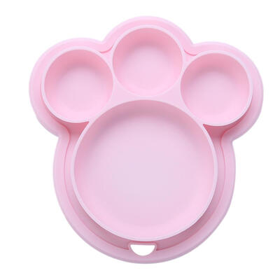 

Kids Silicone Bear Paw Dinner Feeding Tableware Hanging Hole Children Bowl